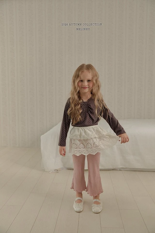 Melikey - Korean Children Fashion - #kidzfashiontrend - Dot Shirring Tee - 4