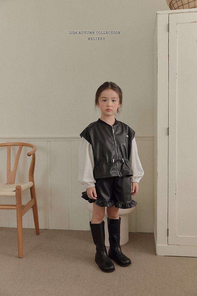 Melikey - Korean Children Fashion - #Kfashion4kids - Leather Frill Shorts - 9