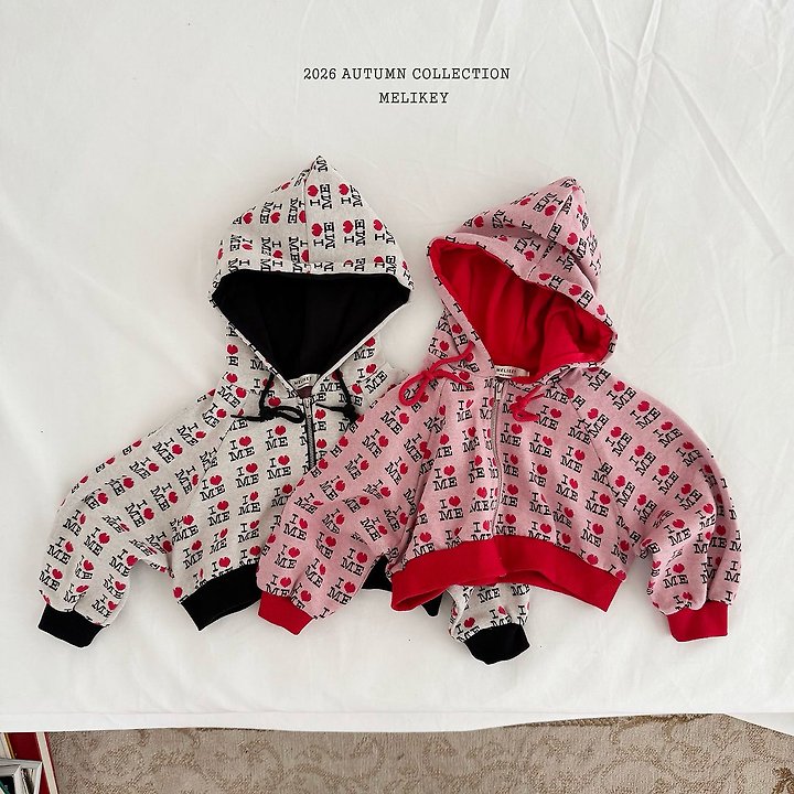 Melikey - Korean Children Fashion - #Kfashion4kids - Love Me Hooded Zip-Up