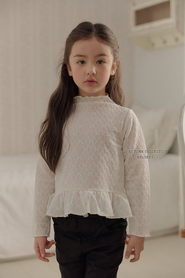 Melikey - Korean Children Fashion - #Kfashion4kids - Frill Ribbon Mesh Tee - 3