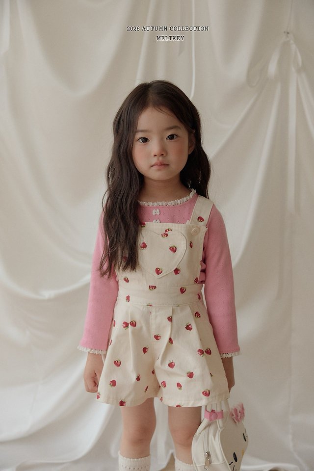 Melikey - Korean Children Fashion - #childofig - Strawberry Heart Overalls - 7