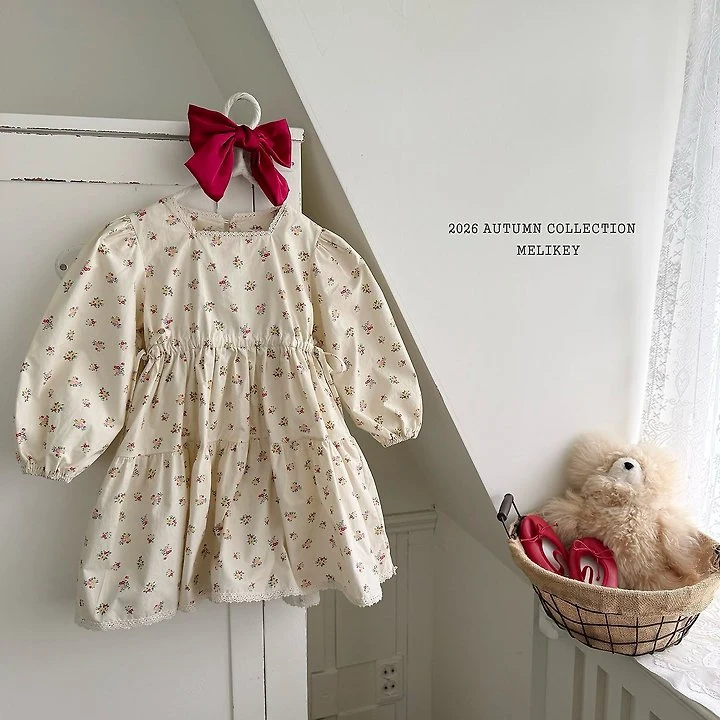 Melikey - Korean Children Fashion - #childofig - Vintage Floral One-piece