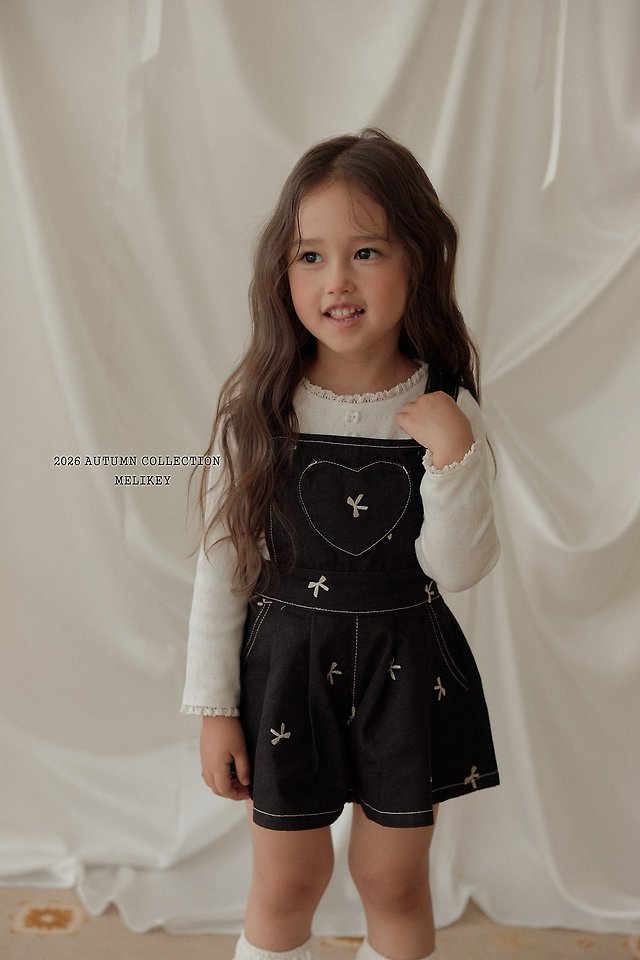Melikey - Korean Children Fashion - #childofig - Ribbon Embroidered Overalls - 12