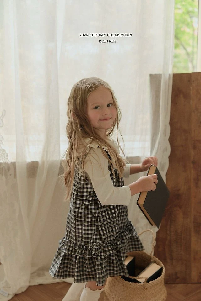 Melikey - Korean Children Fashion - #childrensboutique - Check Frill One-piece - 6