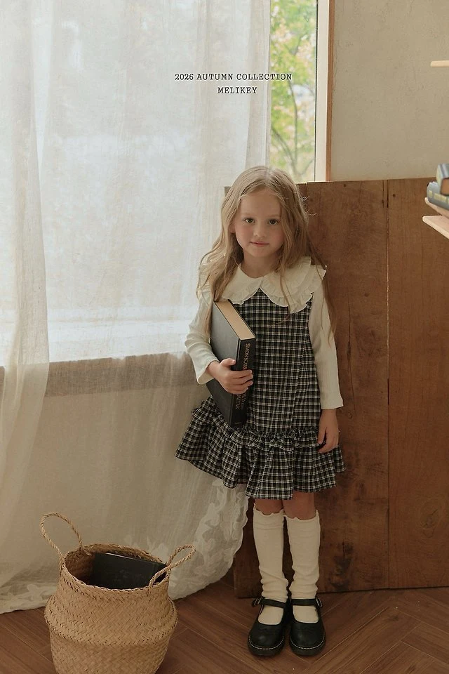 Melikey - Korean Children Fashion - #designkidswear - Check Frill One-piece - 7