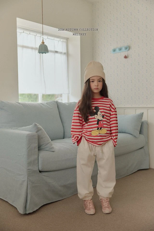 Melikey - Korean Children Fashion - #designkidswear - Mickey Ribbed Hem Tee - 8