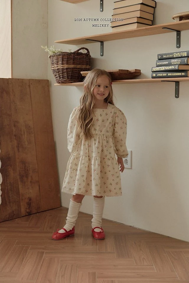 Melikey - Korean Children Fashion - #designkidswear - Vintage Floral One-piece - 3