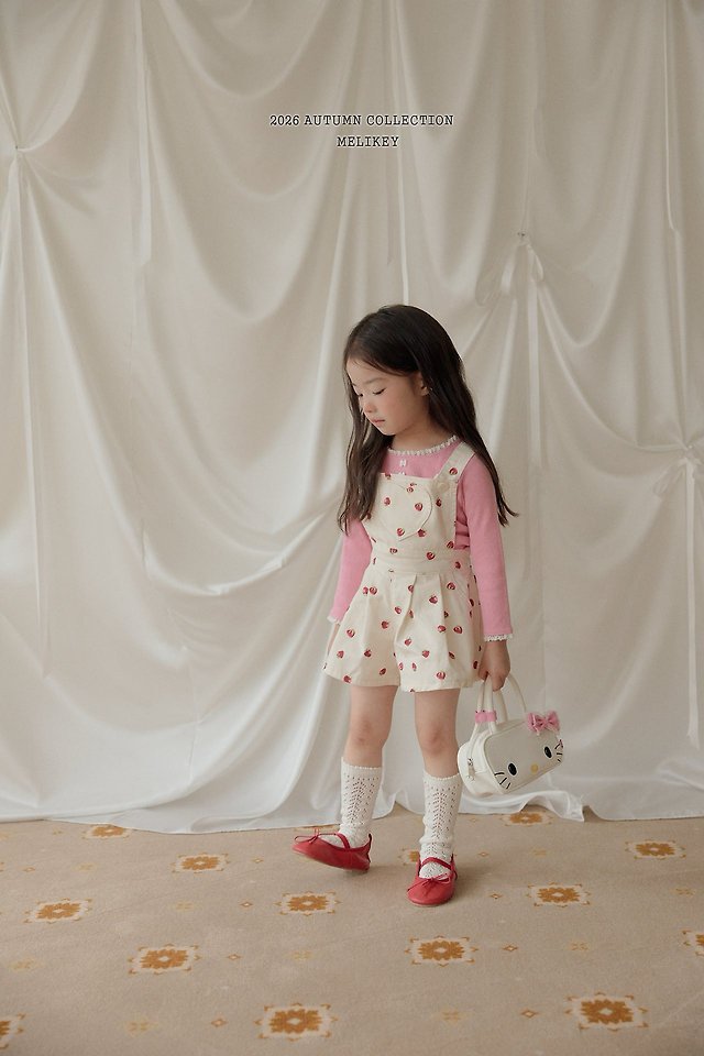 Melikey - Korean Children Fashion - #discoveringself - Strawberry Heart Overalls - 10