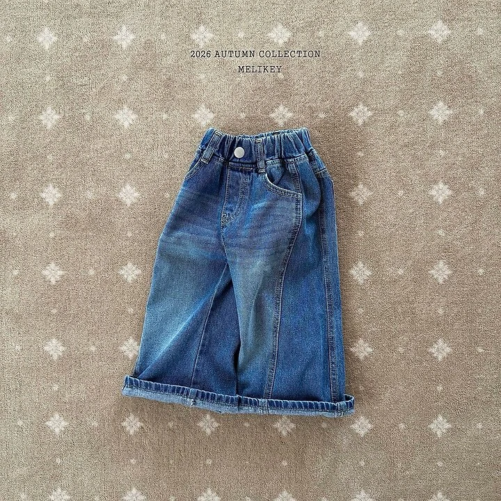 Melikey - Korean Children Fashion - #discoveringself - Panel Wild Denim Pants