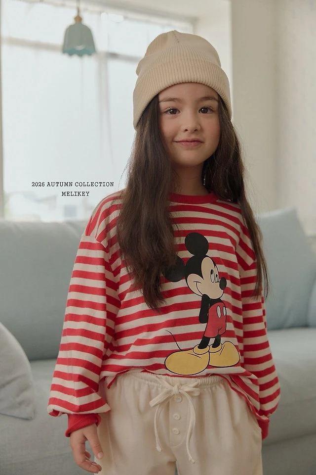 Melikey - Korean Children Fashion - #discoveringself - Mickey Ribbed Hem Tee - 9