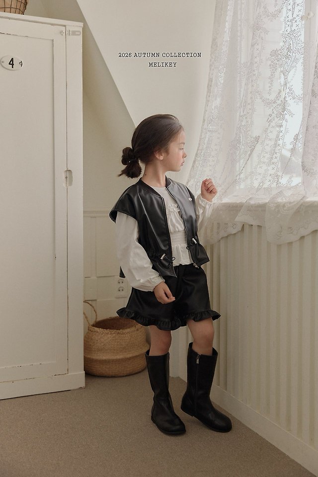 Melikey - Korean Children Fashion - #designkidswear - Leather Frill Shorts - 4