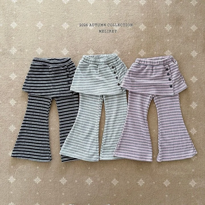 Melikey - Korean Children Fashion - #discoveringself - Button Bootcut Pants
