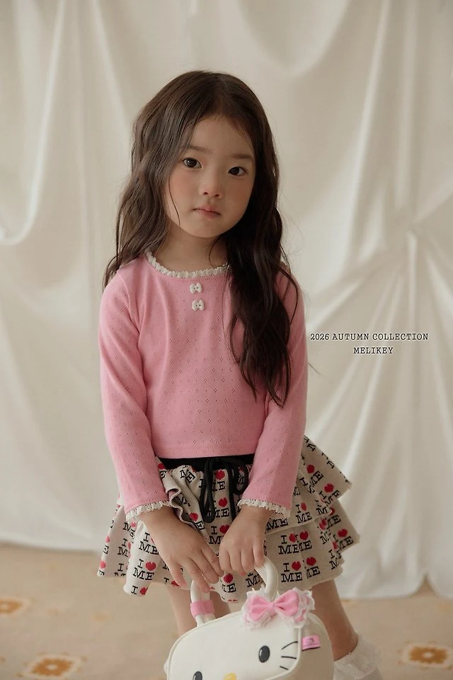 Melikey - Korean Children Fashion - #discoveringself - Ribbon Button Tee - 3