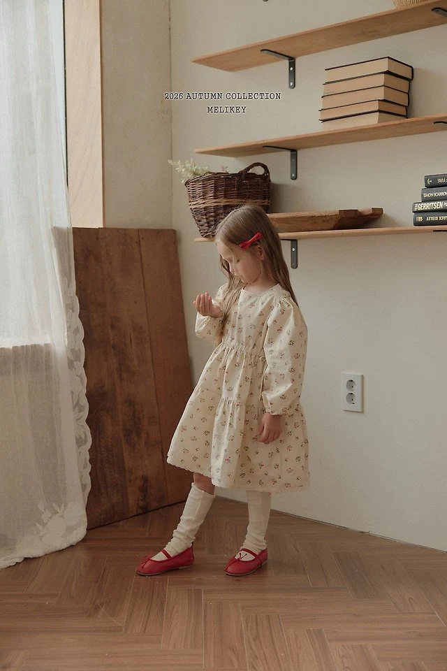 Melikey - Korean Children Fashion - #fashionkids - Vintage Floral One-piece - 5
