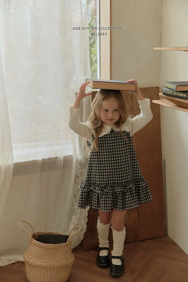 Melikey - Korean Children Fashion - #kidsshorts - Check Frill One-piece - 10