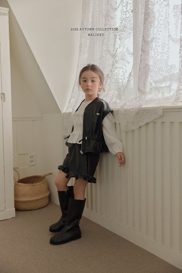 Melikey - Korean Children Fashion - #kidsshorts - Leather Frill Shorts - 6