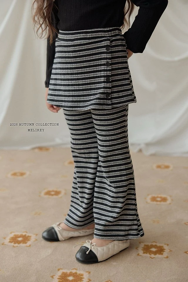 Melikey - Korean Children Fashion - #kidsshorts - Button Bootcut Pants - 3