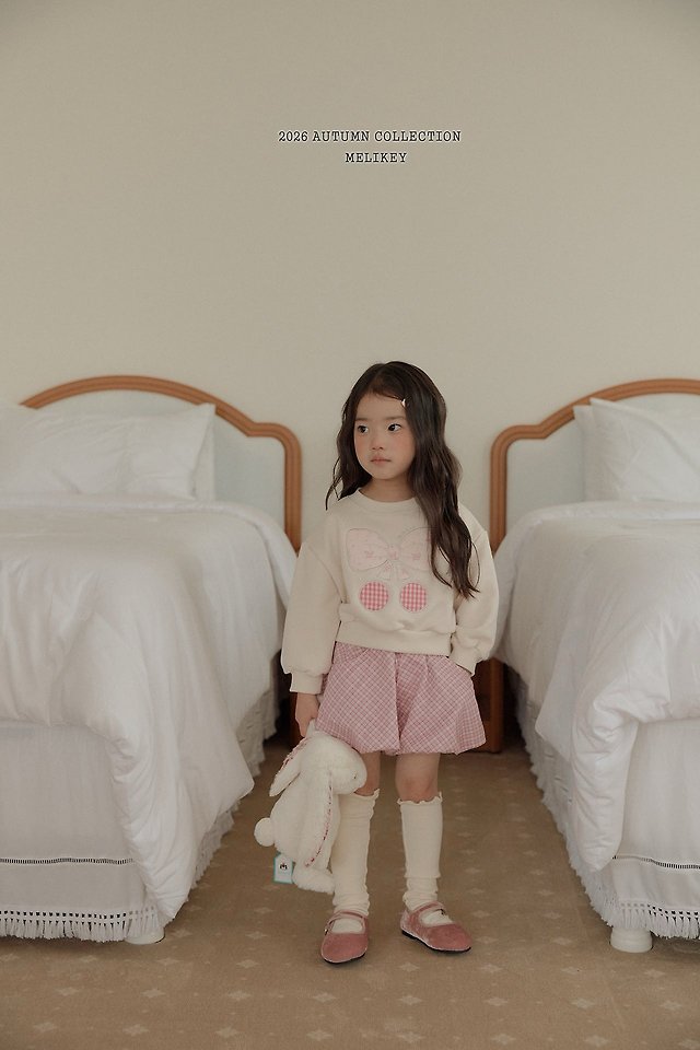 Melikey - Korean Children Fashion - #kidsshorts - Ribbon Cherry Sweatshirt - 8
