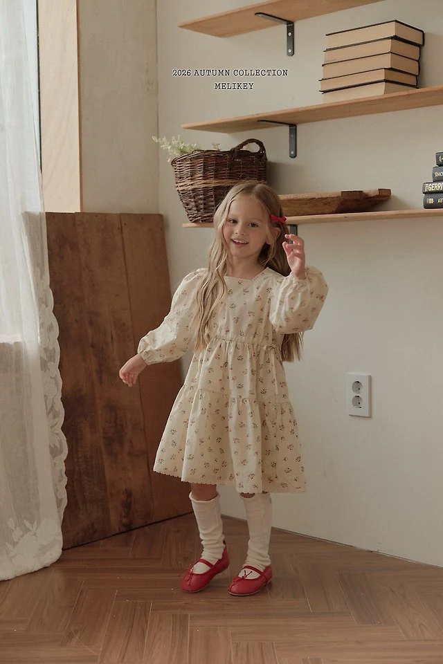 Melikey - Korean Children Fashion - #kidsshorts - Vintage Floral One-piece - 6
