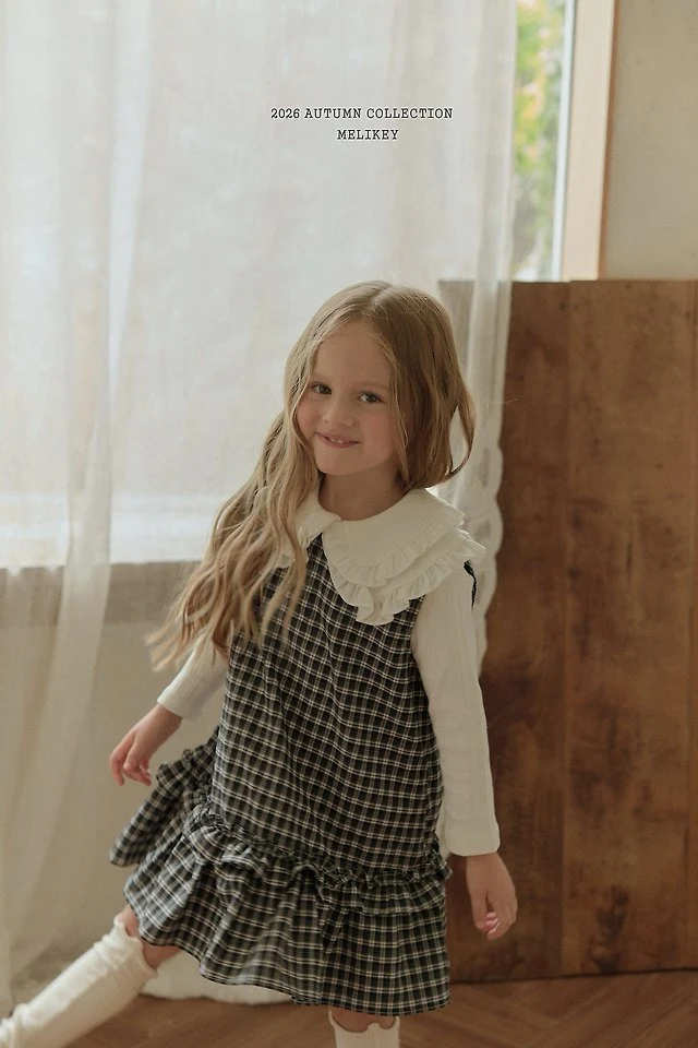 Melikey - Korean Children Fashion - #kidsstore - Check Frill One-piece - 11