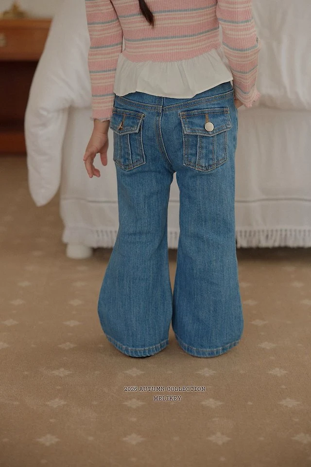 Melikey - Korean Children Fashion - #kidsshorts - Pocket Bootcut Pants - 4