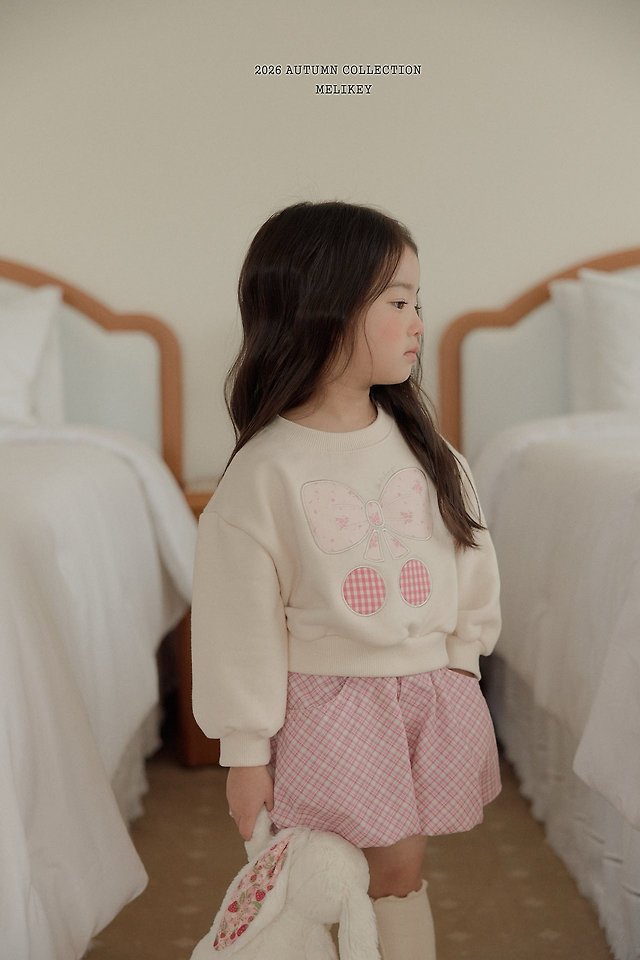 Melikey - Korean Children Fashion - #kidsstore - Ribbon Cherry Sweatshirt - 9