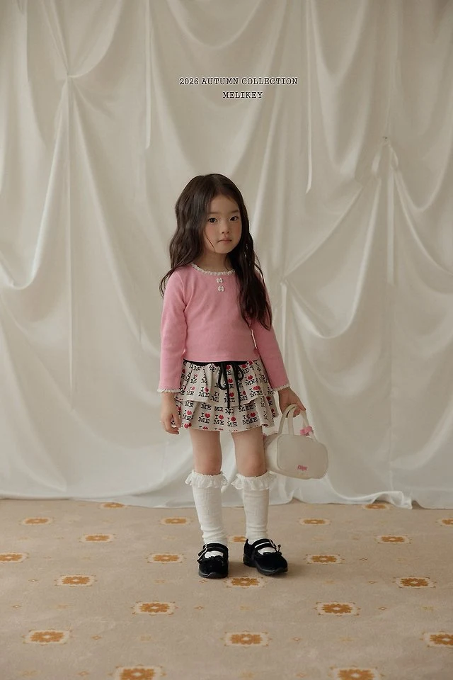 Melikey - Korean Children Fashion - #kidsstore - Ribbon Button Tee - 6