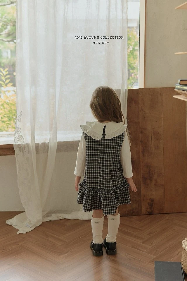 Melikey - Korean Children Fashion - #kidzfashiontrend - Check Frill One-piece - 12