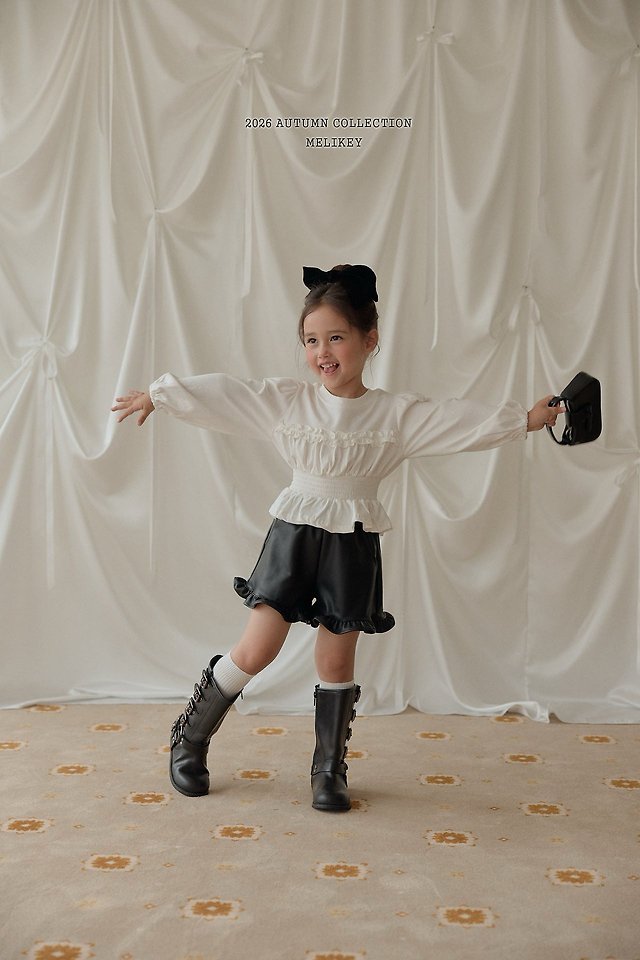 Melikey - Korean Children Fashion - #kidzfashiontrend - Smocked Frill Tee - 8