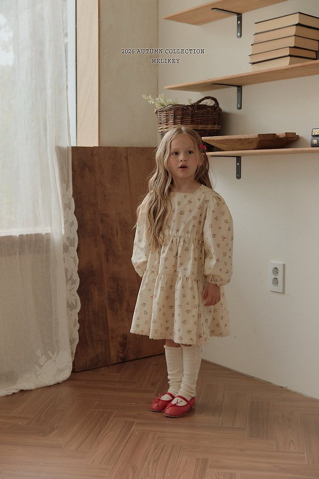 Melikey - Korean Children Fashion - #kidzfashiontrend - Vintage Floral One-piece - 8