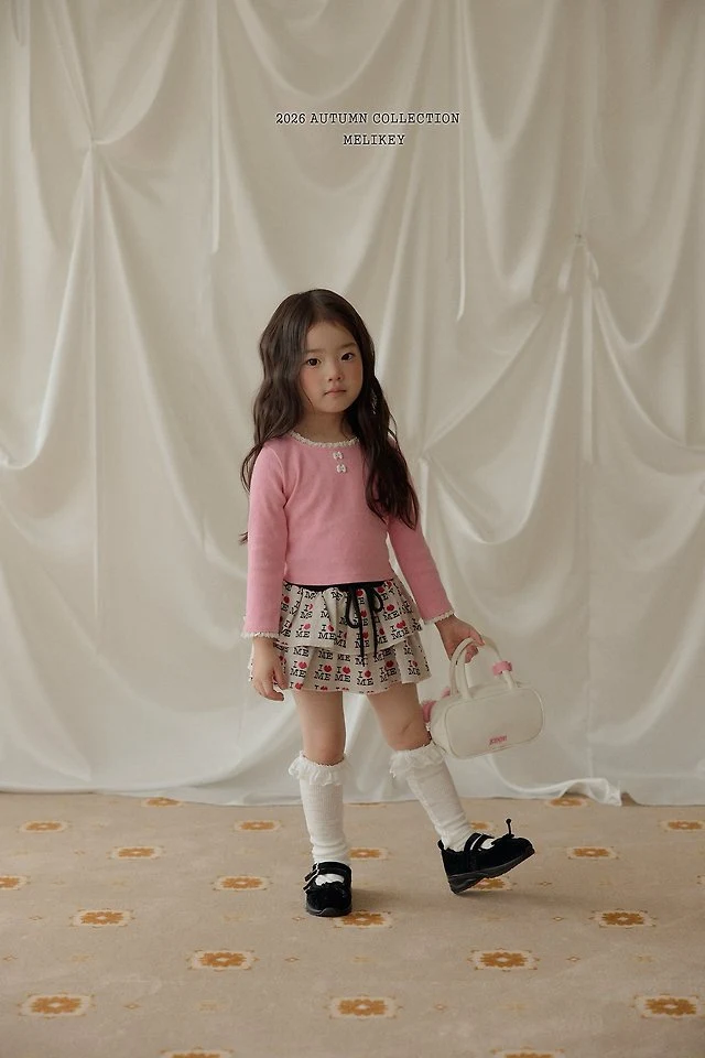 Melikey - Korean Children Fashion - #kidzfashiontrend - Ribbon Button Tee - 7