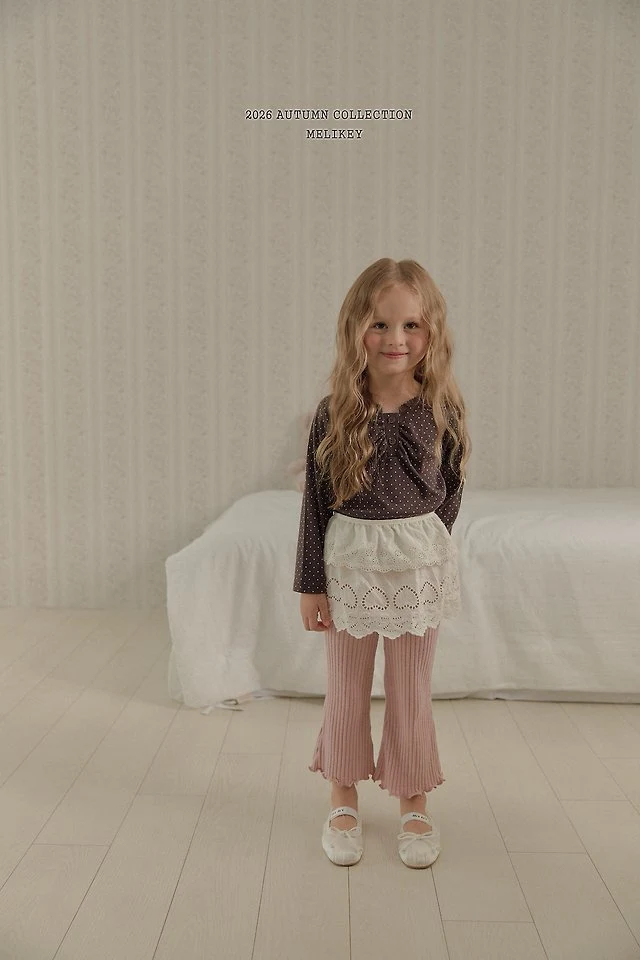 Melikey - Korean Children Fashion - #littlefashionista - Dot Shirring Tee - 5