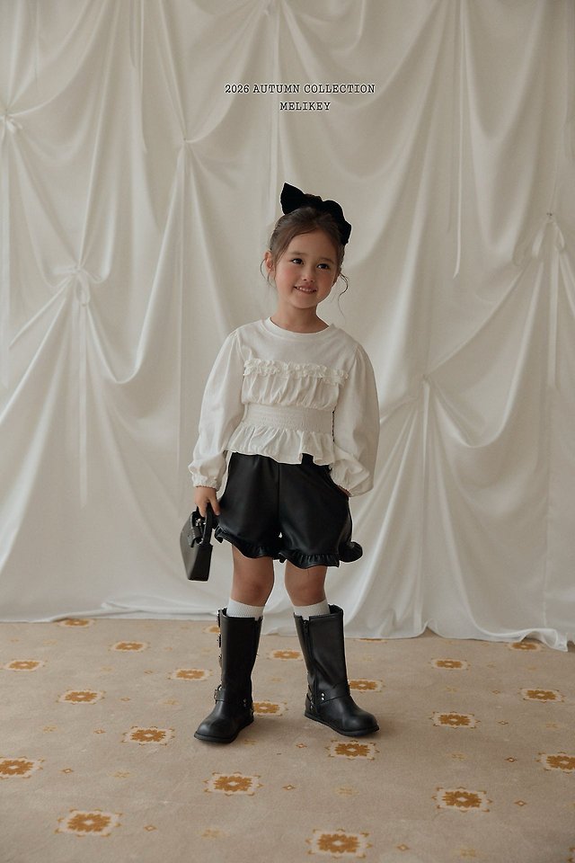 Melikey - Korean Children Fashion - #littlefashionista - Smocked Frill Tee - 10