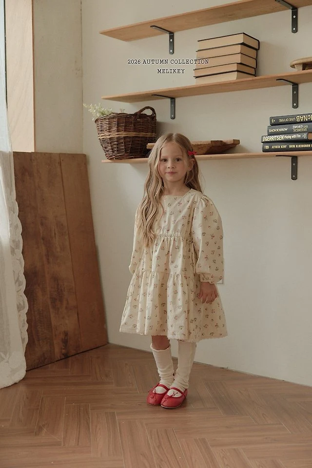 Melikey - Korean Children Fashion - #littlefashionista - Vintage Floral One-piece - 10