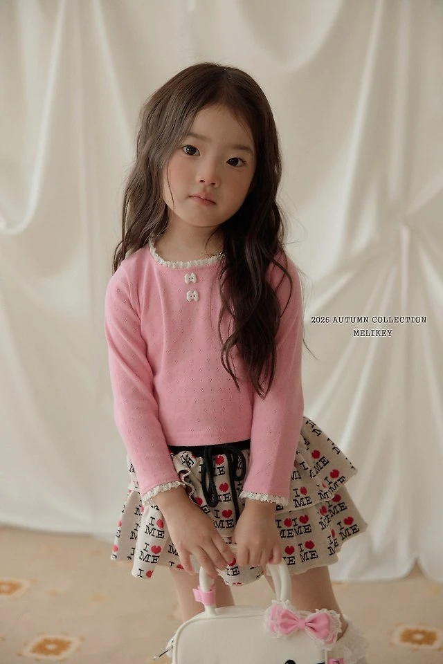 Melikey - Korean Children Fashion - #littlefashionista - Ribbon Button Tee - 9
