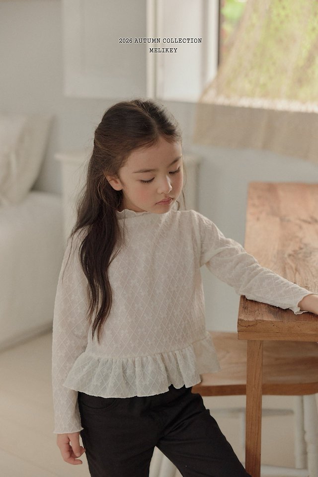 Melikey - Korean Children Fashion - #Kfashion4kids - Frill Ribbon Mesh Tee - 4