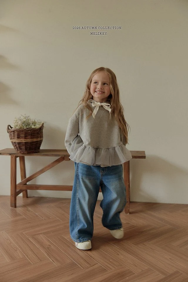 Melikey - Korean Children Fashion - #magicofchildhood - Panel Wild Denim Pants - 8