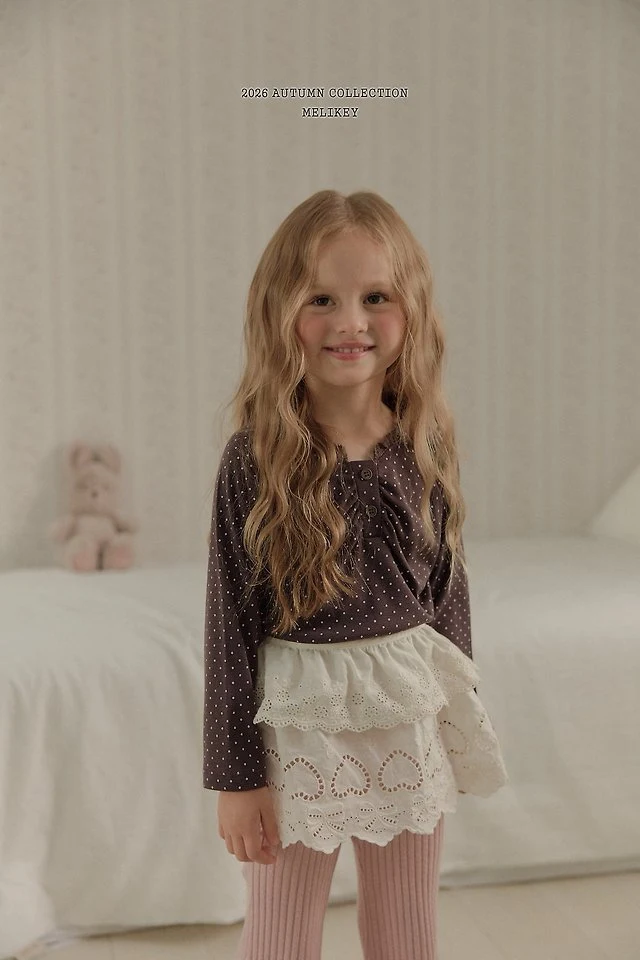 Melikey - Korean Children Fashion - #magicofchildhood - Dot Shirring Tee - 6