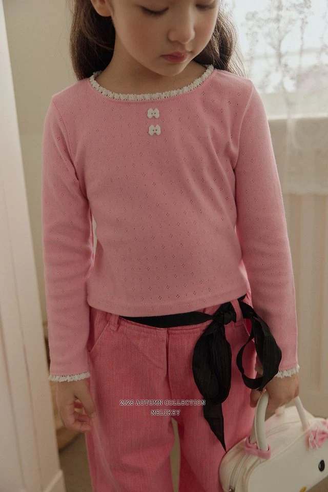 Melikey - Korean Children Fashion - #magicofchildhood - Ribbon Button Tee - 10