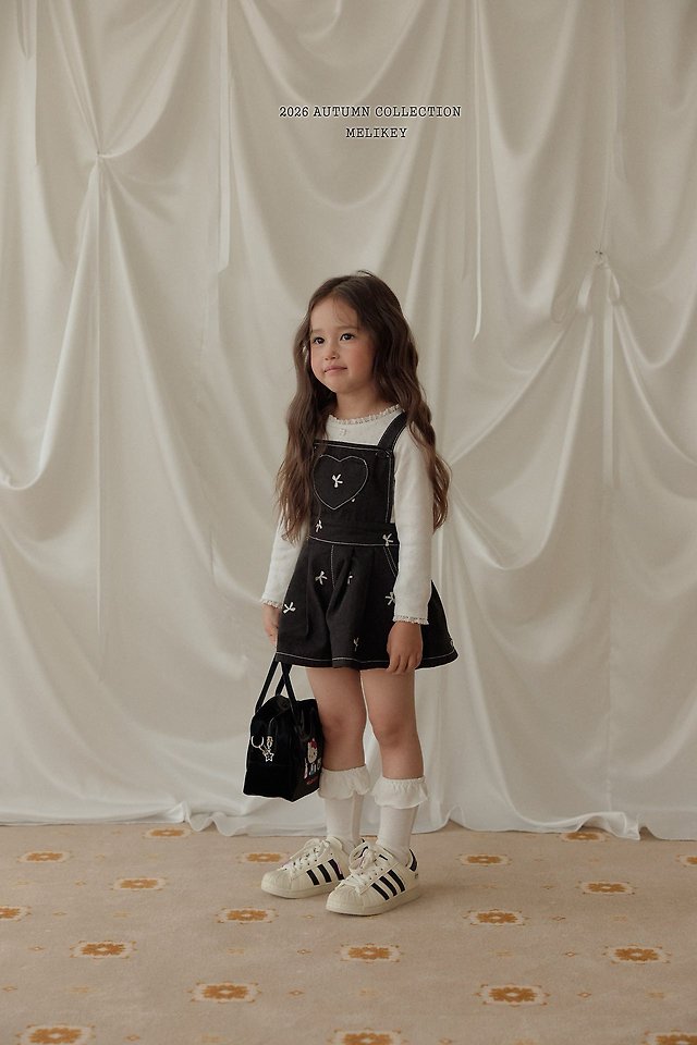 Melikey - Korean Children Fashion - #magicofchildhood - Ribbon Embroidered Overalls - 6