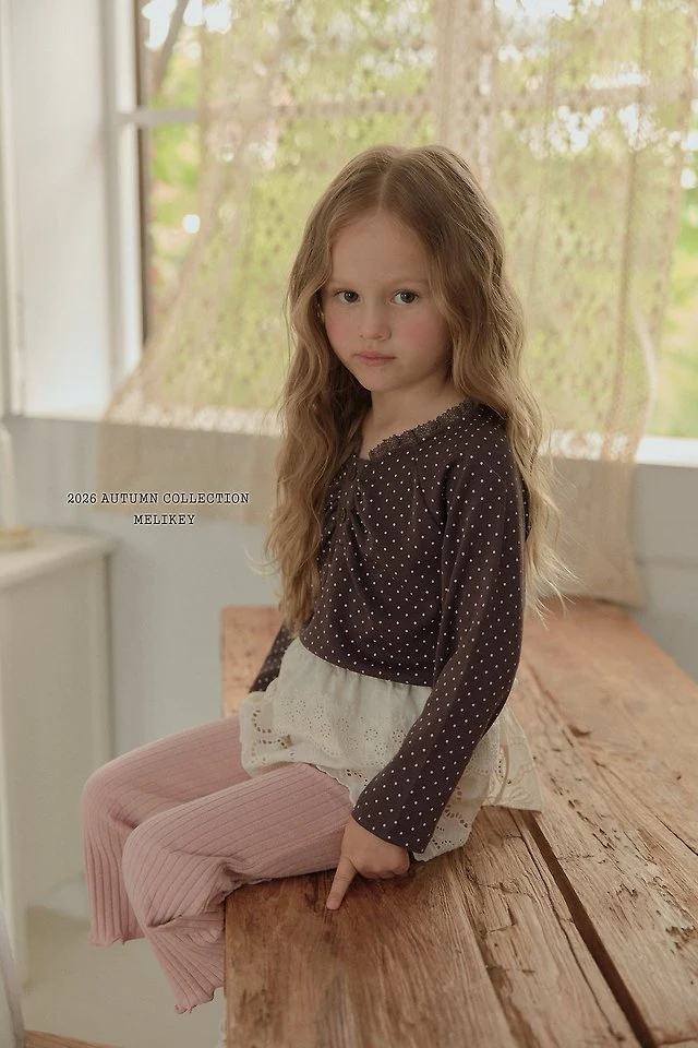 Melikey - Korean Children Fashion - #minifashionista - Dot Shirring Tee - 7