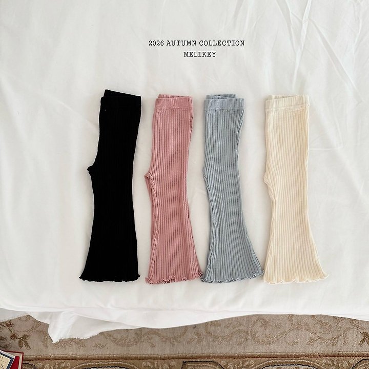 Melikey - Korean Children Fashion - #minifashionista - Bobo Ribbed Bootcut Pants