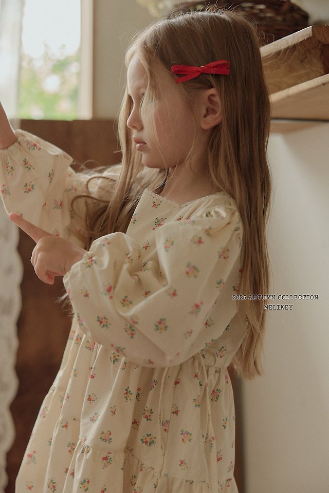 Melikey - Korean Children Fashion - #minifashionista - Vintage Floral One-piece - 12
