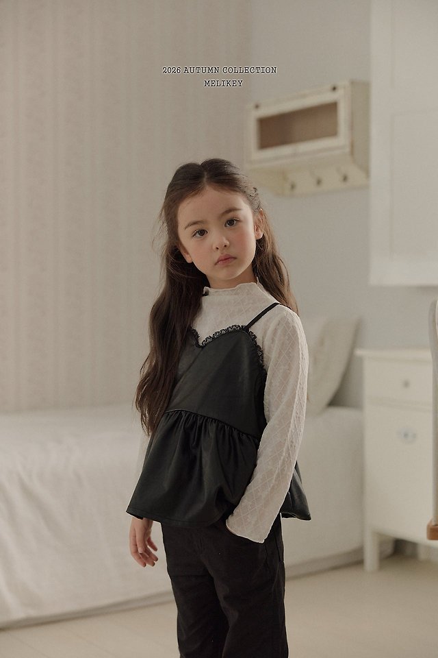 Melikey - Korean Children Fashion - #minifashionista - Frill Ribbon Mesh Tee - 6