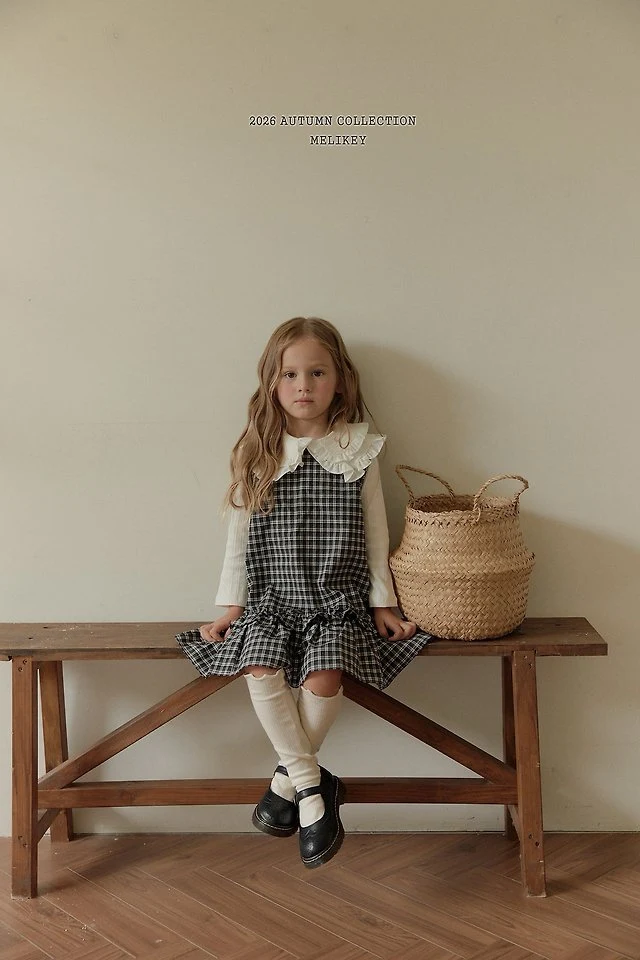 Melikey - Korean Children Fashion - #toddlerclothing - Check Frill One-piece - 4