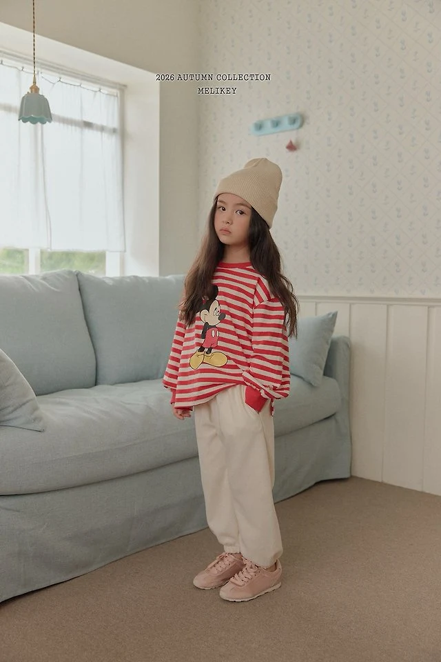 Melikey - Korean Children Fashion - #stylishchildhood - Mickey Ribbed Hem Tee - 5