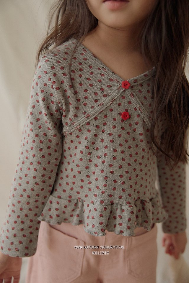 Melikey - Korean Children Fashion - #todddlerfashion - Mini Strawberry Tee - 8