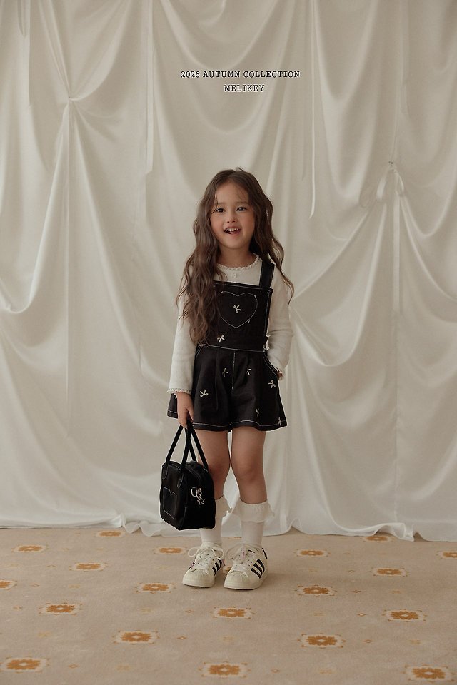 Melikey - Korean Children Fashion - #todddlerfashion - Ribbon Embroidered Overalls - 9