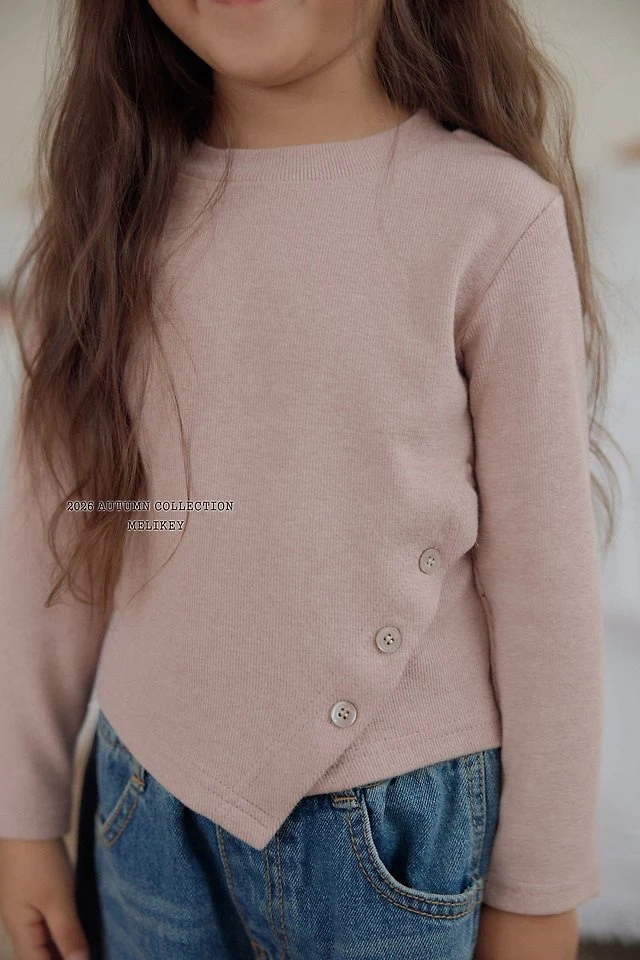 Melikey - Korean Children Fashion - #todddlerfashion - Diagonal Button Tee - 7