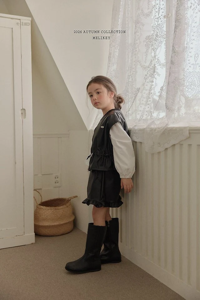 Melikey - Korean Children Fashion - #toddlerclothing - String Leather Vest - 6